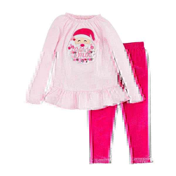 Mud Pie Pink Santa Tunic & Legging set | newcondosarlington