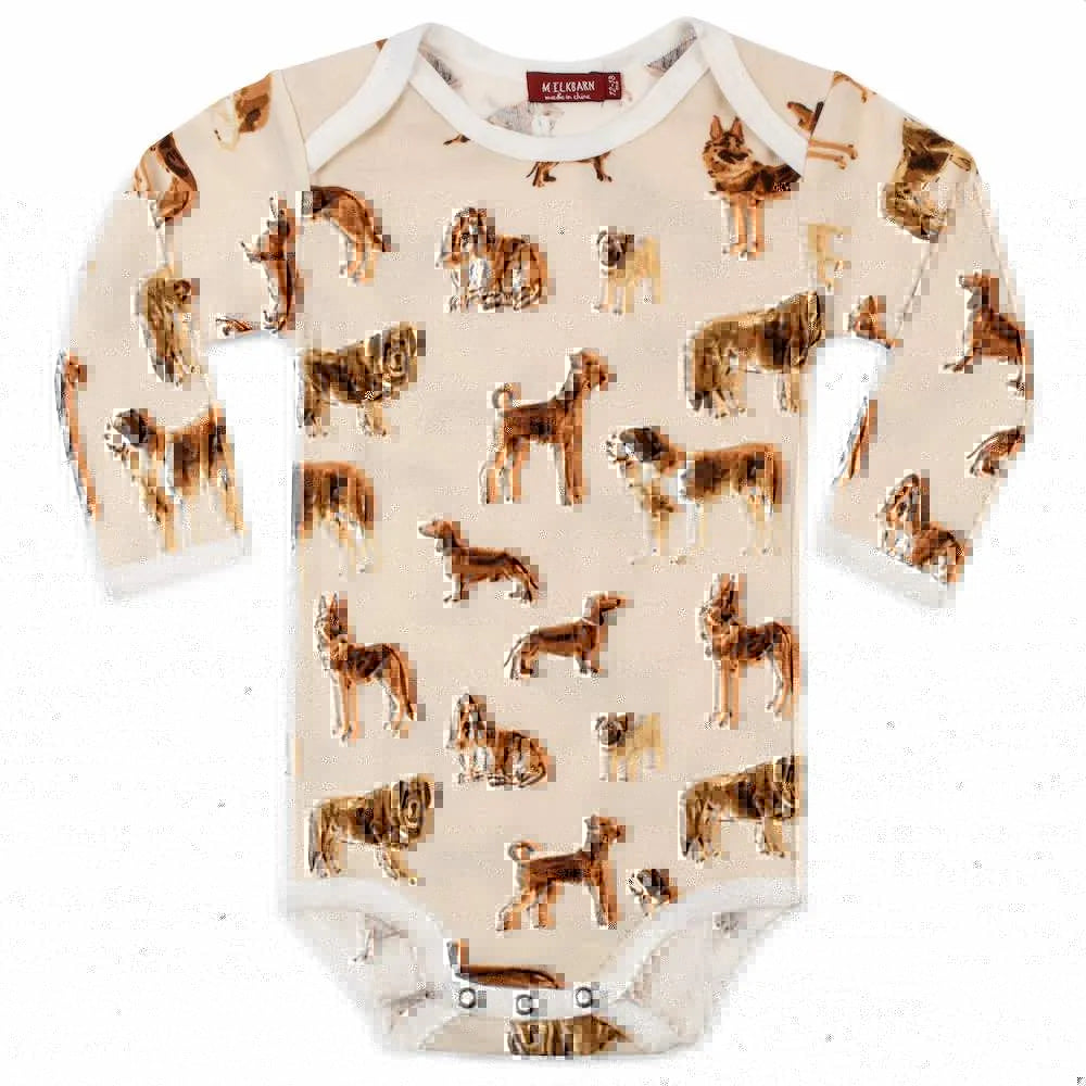 Natural Dog Cotton Long Sleeve One Piece | newcondosarlington