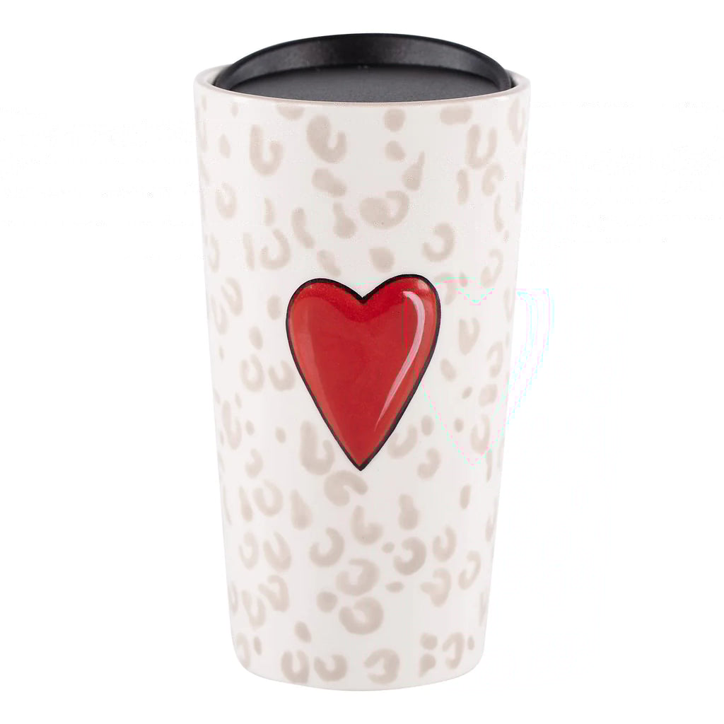 Red Heart Cheetah Travel Mug | newcondosarlington 