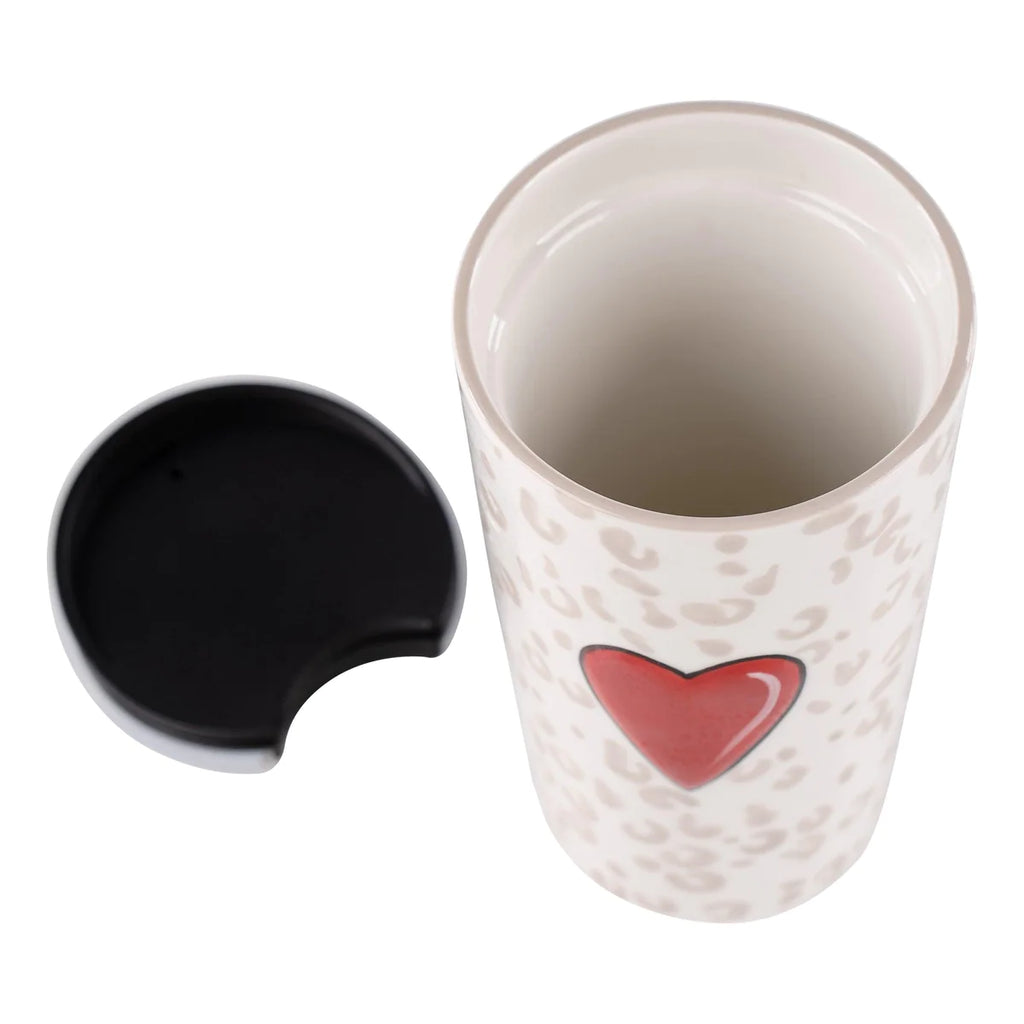 Red Heart Cheetah Travel Mug | newcondosarlington 