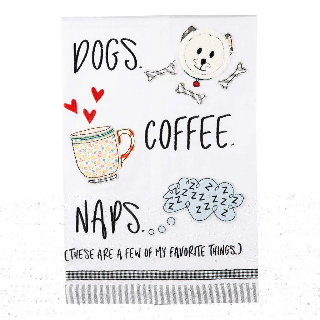 Dogs, Coffee, Naps Tea Towel | newcondosarlington