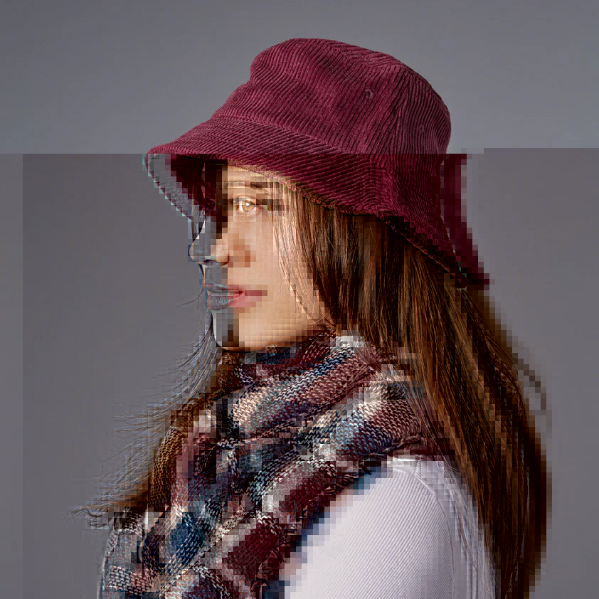 Corduroy Bucket Hat - Cranberry | newcondosarlington