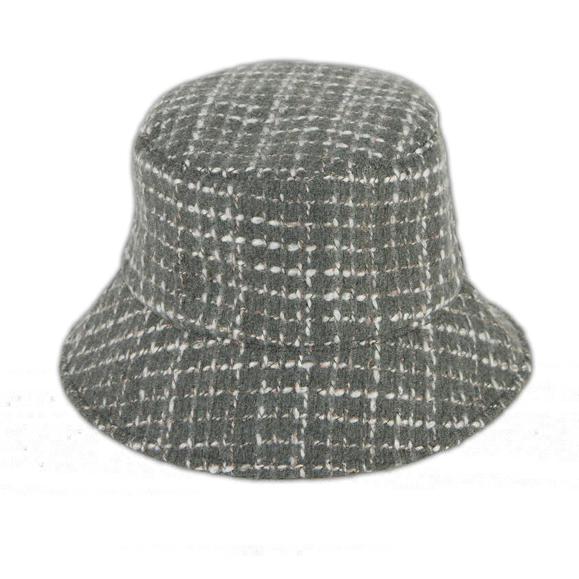 Tweed Leather Reversible Bucket Hat | newcondosarlington