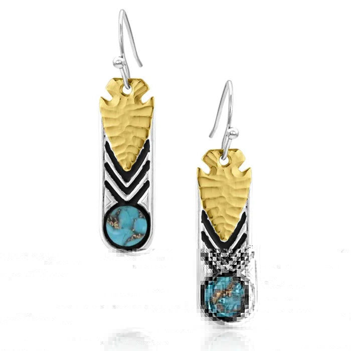 Southwest Nights Arrowhead Turquoise Earring | newcondosarlington