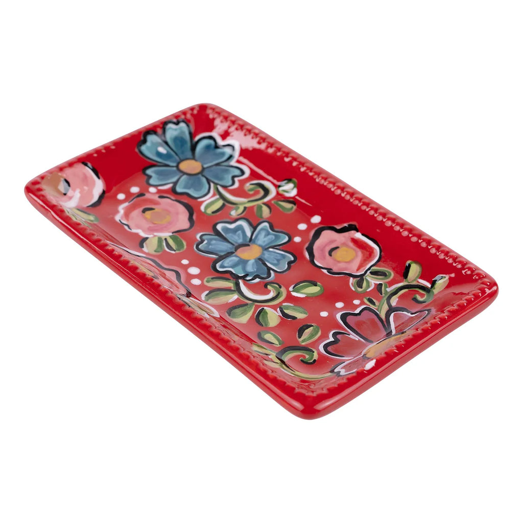 Red Floral Trinket Tray | newcondosarlington