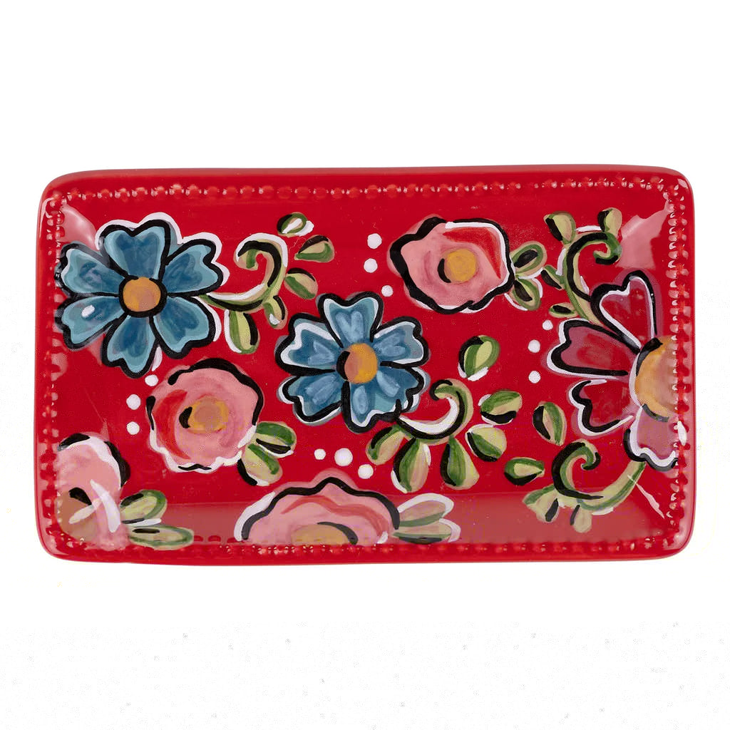 Red Floral Trinket Tray | newcondosarlington